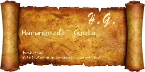 Harangozó Gyula névjegykártya